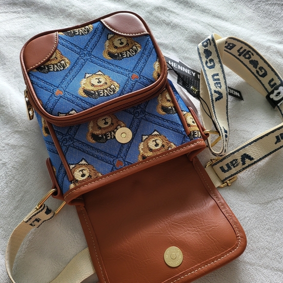 Blue and Brown Teddy Bear Crossbody Bag - Picture 6 of 11